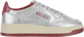 Autry Sneakers, female, Gray, 4 UK, Low Leather Trainers Unisex Silver Red