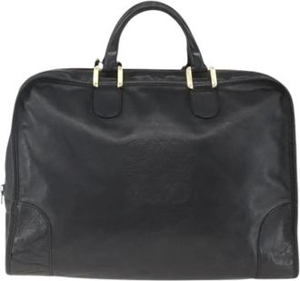 Loewe Pre-owned Weekend Bags, female, Black, Size: ONE SIZE Pre-owned Leather Weekend Bag