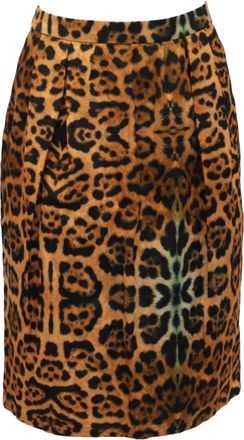 Dries Van Noten Leopard Print Midi Skirt in Animal Print Viscose