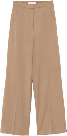 Max Mara Fernet Broeken - Dames - Wijde Broeken - Beige - L - Nylon - Broeken