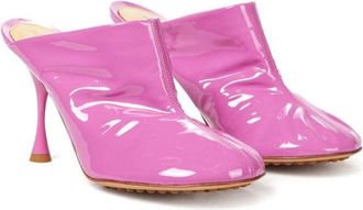 Bottega Veneta Pink Patent Leather Dot Sock Mules Size 39