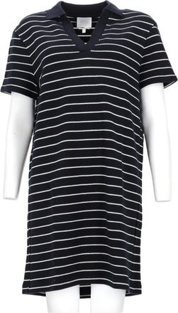 A.P.C. Striped Cotton V-Neck Polo Dress