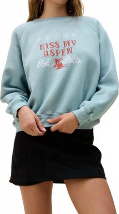 Daydreamer Kiss My Aspen Sweatshirt In Ethereal Blue