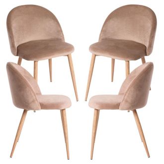 Regalos Miguel Packs Sillas Comedor - Pack 4 Sillas Vint Terciopelo - Champ&aacute;n