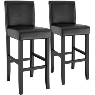 TecTake Bar Stool Dover Black Set Of 2