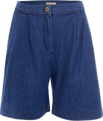 Sessun Bermuda Shorts in Denim Twill with Jewel Button