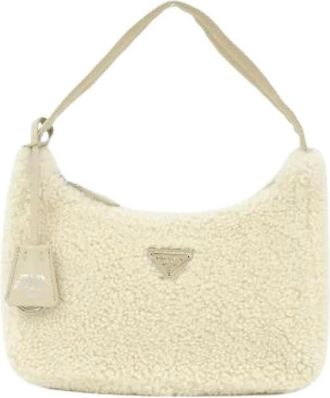 Prada Pre-owned Shoulder Bags, female, Beige, Size: ONE SIZE Pre-owned Montone R Shoulder Bag