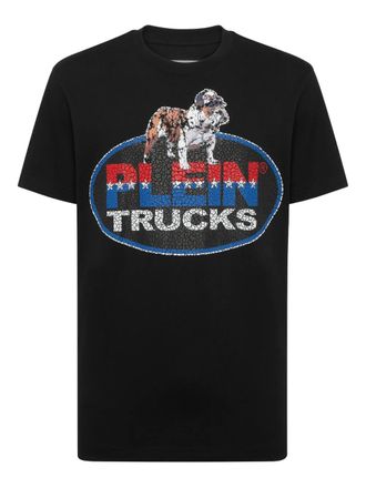 Philipp Plein graphic bulldog-print T-shirt - men - Fabric - L - Black