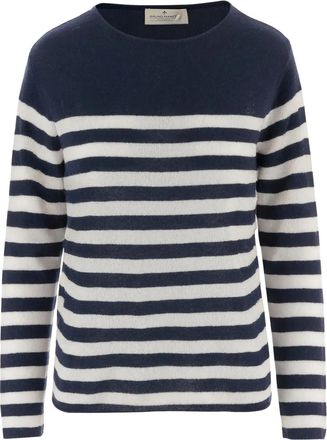 Bruno Manetti Gestreepte trui - Blauw