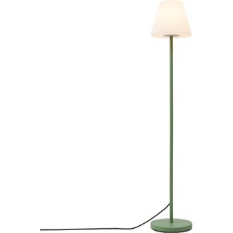 QAZQA Qazqa Moderno L&aacute;mpara De Pie Para Exterior Verde Con Pantalla Blanca Ip65 - Virginia Acero /pl&aacute;stico Alargada Adecuado Para Led Max. 1 X 15 Watt