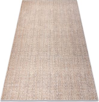 RugsX Rugsx - Alfombra Lavable Andre 1577 Espina De Pescado, Antideslizante - Beige Beige 160x220 Cm