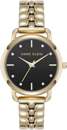 Anne Klein Womens Crystal Black Dial Watch