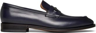 Ferragamo Desmond Gancini Loafers - Heren - Loafers - Blauw - 43 1/2 EU - Leer - Schoenen