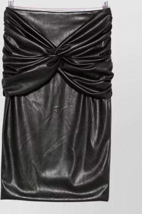 Elisabetta Franchi faux leather ruched pencil midi skirt