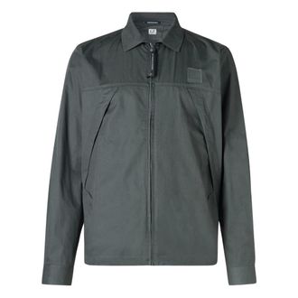 C.P. Company Light Jackets, male, Gray, Size: XL Metropolis Series Logo Shirt