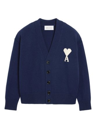 Ami Cardigan Ami Paris Con Ami De Coeur A Contrasto