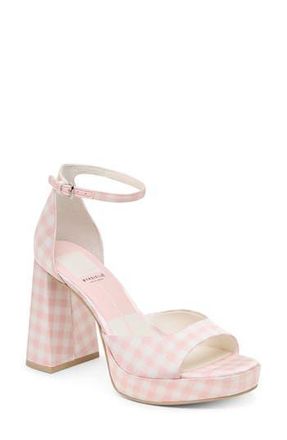 Dolce Vita x Byrdie Golf Pandro Ankle Strap Platform Sandal in Pink Plaid at Nordstrom Rack, Size 8.5