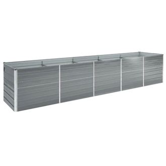vidaXL Arriate De Jard&iacute;n De Acero Galvanizado Gris 400x80x77 Cm Vidaxl