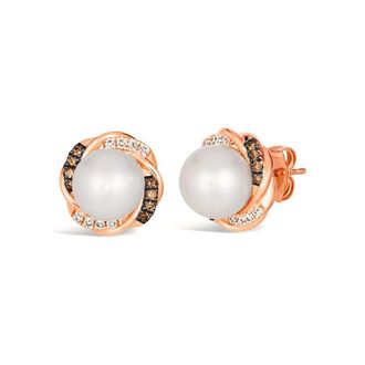 Le Vian Ladies Vanilla Pearls Earrings set in 14K Strawberry Gold