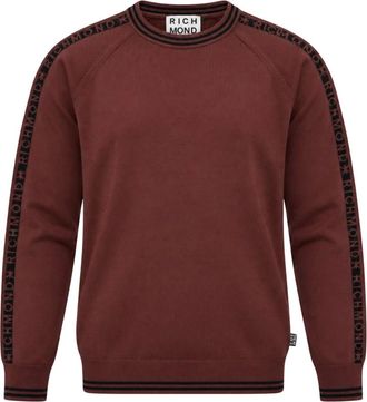 John Richmond Maglione con bande logate a contrasto - - Sweatshirts & Hoodies - Uomo - Marrone - M