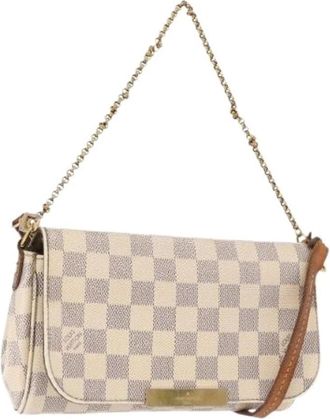 Louis Vuitton Pre-owned Damier Azur Canvas Crossbody Bag - Dames - Vintage Schoudertas - Wit - ONE Size - Leer - Vintage