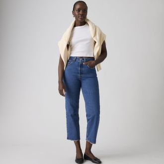 Levi's Ribcage Straight Ankle Jeans - Womens - 23X27 - Medium Wash / Jazz Pop