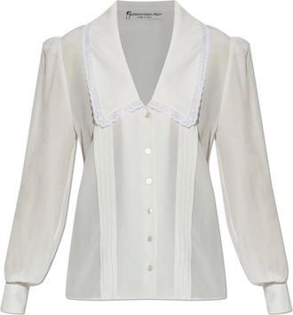 Alessandra Rich Overhemden, Dames, Wit, 2Xs, Zijden overhemd