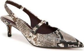 Franco Sarto Khloe Snakeskin Print Pointed Toe Pump in Grey at Nordstrom Rack, Size 10