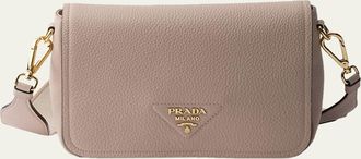 Prada Daino Flap Soft Leather Crossbody Bag