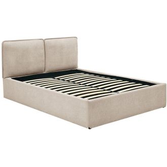 Vente-Unique Letto contenitore sfoderabile 140 x 190 cm - Tessuto - Beige - TENESE