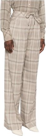 Ermanno Scervino Prince of Wales-pantalon met ruitpatroon - Dames - Broeken - Beige - Maat: S Leer