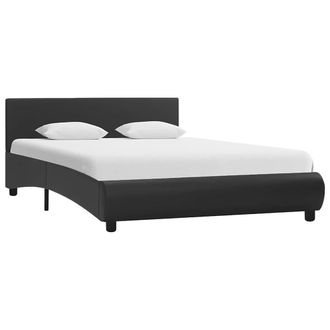 vidaXL Estructura De Cama Con Led De Cuero Sint&eacute;tico Negro 120x200 Cm Vidaxl