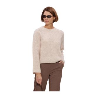 Object Objagate O-Neck L/S Knit Pullover Noos - Dames - Ronde hals truien - Beige - XS - Truien & Vesten