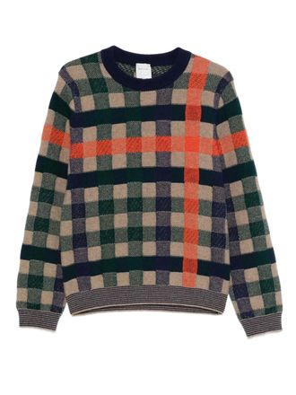 Paul Smith check-pattern crew-neck sweater - men - Fabric - S - Neutrals