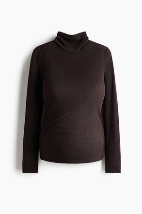 H&M MAMA Shirt mit Turtleneck - Dunkelbraun