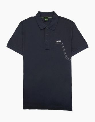 HUGO BOSS Mens Hugo Boss Paddy 3 Regular Fit Polo Navy 402 - Black - Size: 40