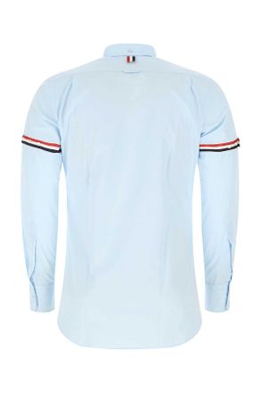 Thom Browne Cotton Oxford with Stripe Armband Shirt - Blue