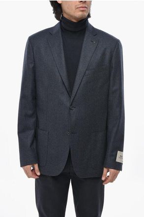 Corneliani CC COLLECTION Virgin Wool 2 Button Blazer with Patch Pockets size 58