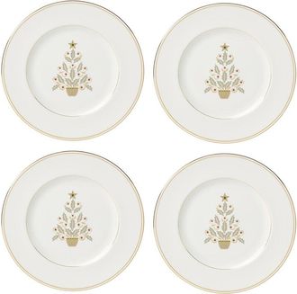 Lenox Set Of 4 Federal Gold Tree Accent Plates