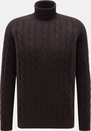 Braun Hamburg Men - Cashmere turtleneck jumper dark brown