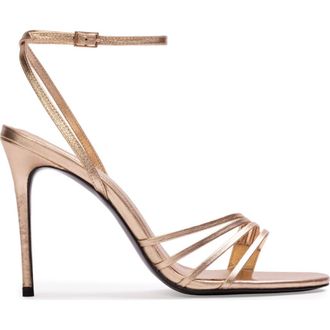 Black Suede Studio Ella 100 Metallic Sandal in Gold Metallic at Nordstrom, Size 38.5 Eu