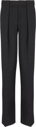 Balmain Pleated Grain de Poudre Broek - Heren - Wijde Broeken - Zwart - S - Broeken