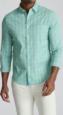 UNTUCKit Claremont Plaid CottonTek Performance Button-Up Shirt in Green at Nordstrom, Size X-Large R