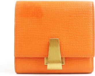 Bottega Veneta Orange Leather Wallet (Tri-Fold) (Pre-Owned)