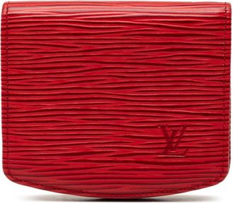 Louis Vuitton Red Color Leather Coin Purse/Coin Case (Pre-Owned)