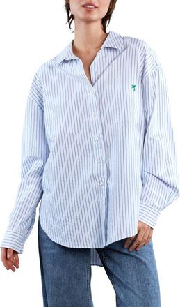 BILLY T Back Off with Love Stripe Shirt in Blu Pinstripes at Nordstrom, Size X-Large