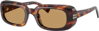 Miu Miu Sunglasses, unisex, Brown, Size: 52 MM Rectangular Sunglasses