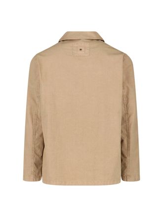 White Sand Mens Jackets Beige Cotton