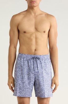 Rvca Barba Roses Swim Shorts in Light Blue at Nordstrom Rack, Size X-Large