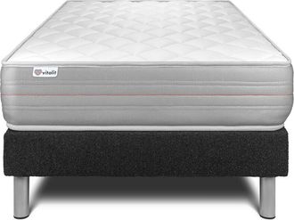 VITALIT Somier Negro + Colch&oacute;n Con Espuma Viscoel&aacute;stica 90 X 190